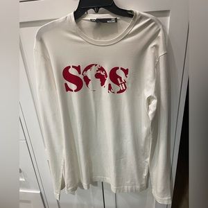Love Moschino SOS White Long Sleeved TShirt new without tag, Size XXXL